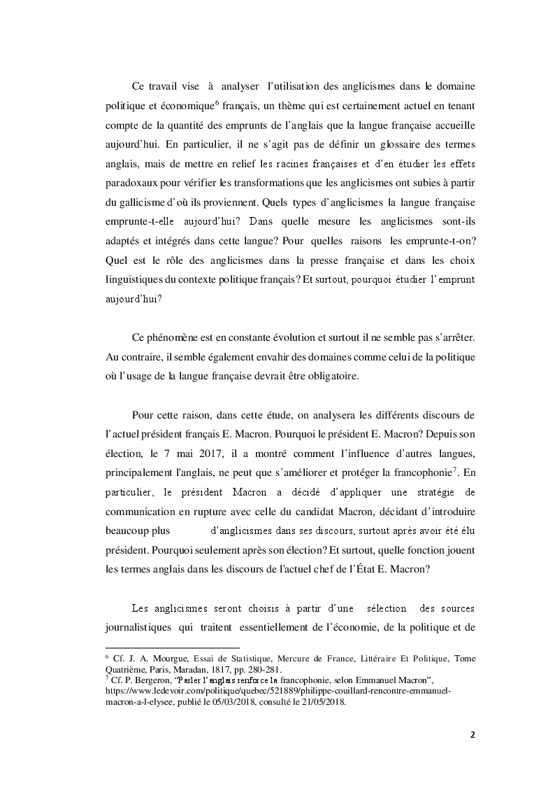 Anteprima della tesi: Do you speak Macron? À propos des anglicismes du president francais, Pagina 3