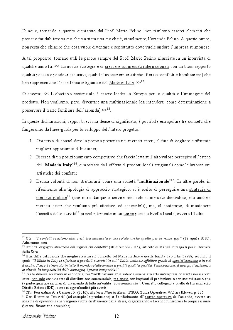 Anteprima della tesi: Analisi di fattibilità riguardante il processo d'internazionalizzazione di una PMI Italiana: il caso Confetti Pelino S.r.l., Pagina 4