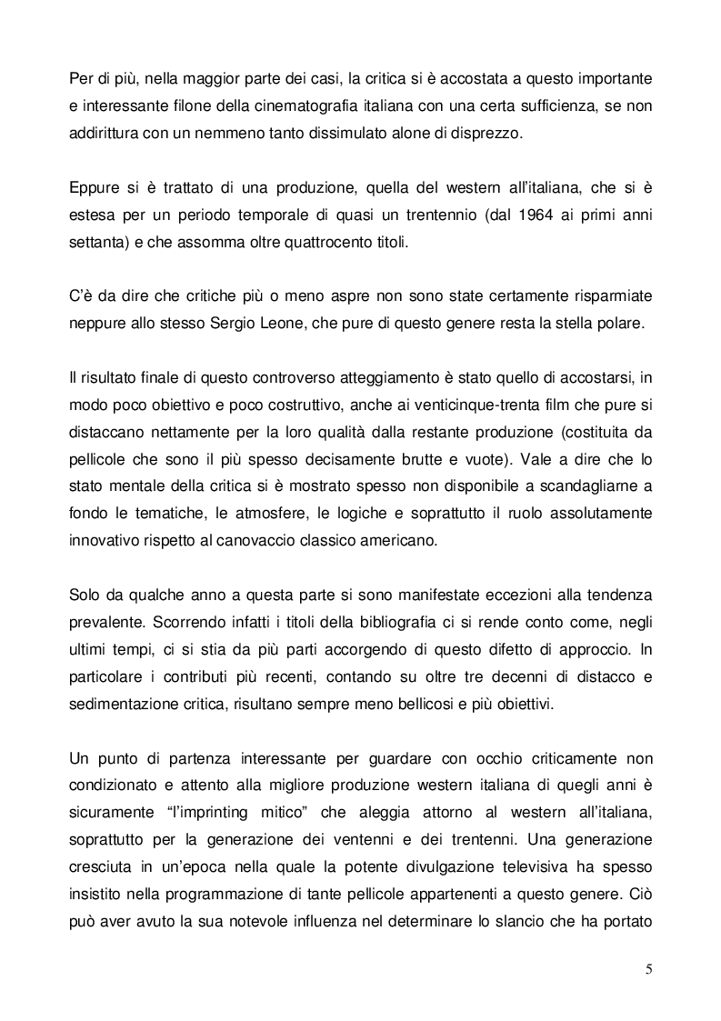 Anteprima della tesi: Nel dubbio, fate uno spaghetti western: l'italianità di un genere, Pagina 3