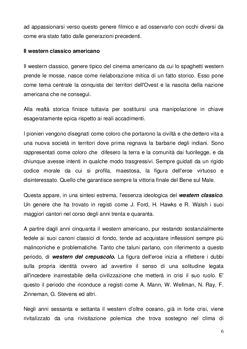 Anteprima della tesi: Nel dubbio, fate uno spaghetti western: l'italianità di un genere, Pagina 4