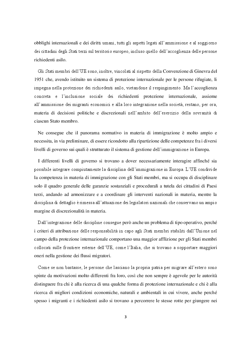 Anteprima della tesi: Il Friuli Venezia Giulia e l’attuazione della normativa dell’UE in tema di accoglienza ed integrazione dei migranti, alla luce della ripartizione delle competenze tra Stato e Regioni, Pagina 4