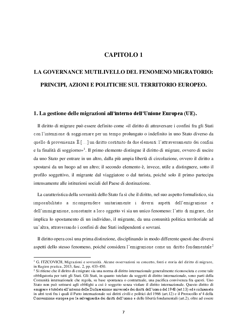 Anteprima della tesi: Il Friuli Venezia Giulia e l’attuazione della normativa dell’UE in tema di accoglienza ed integrazione dei migranti, alla luce della ripartizione delle competenze tra Stato e Regioni, Pagina 8