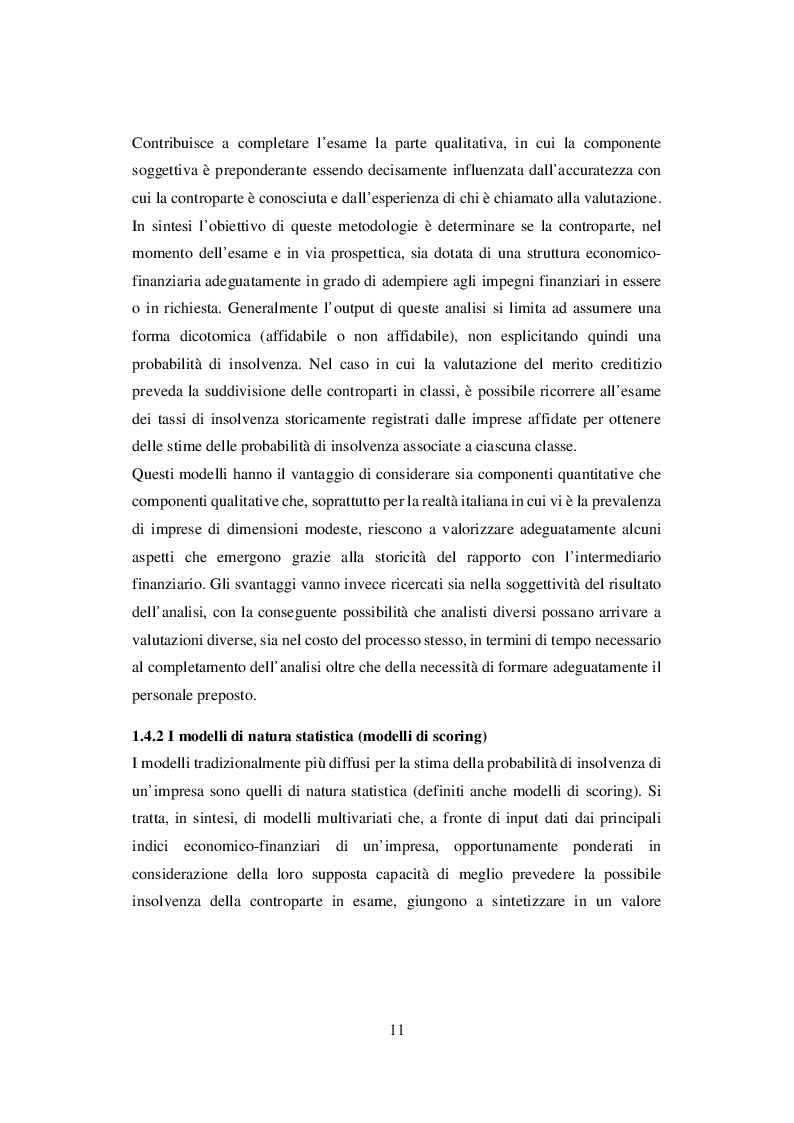 Estratto dalla tesi: I Sistemi di Rating Interni: Il caso UBI Banca