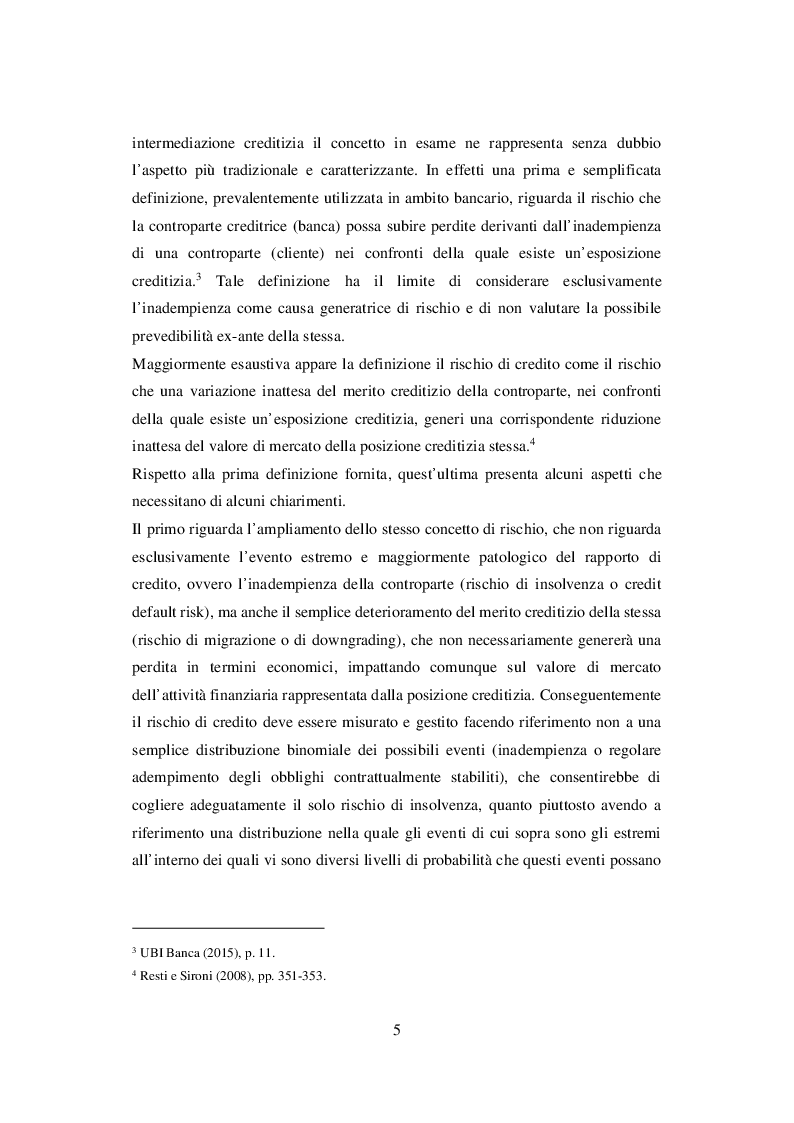 Anteprima della tesi: I Sistemi di Rating Interni: Il caso UBI Banca, Pagina 6