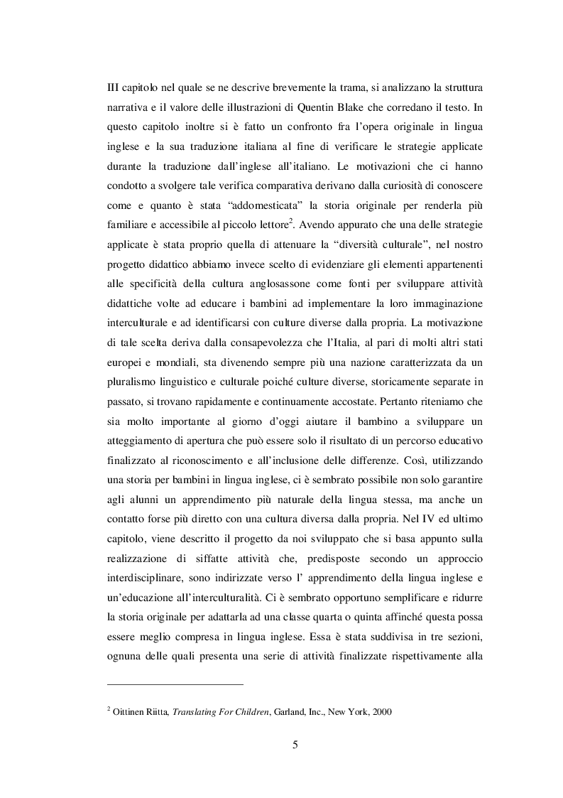 Anteprima della tesi: INSEGNARE E APPRENDERE L’INGLESE CON UN RACCONTO DI ROALD DAHL. Un progetto didattico per la scuola primaria, Pagina 3
