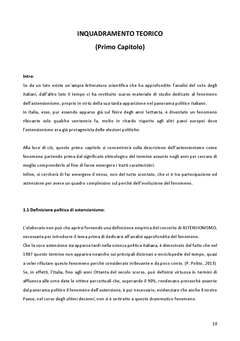 Anteprima della tesi: L’astensionismo in Italia: chi sono i cittadini del non voto, Pagina 7