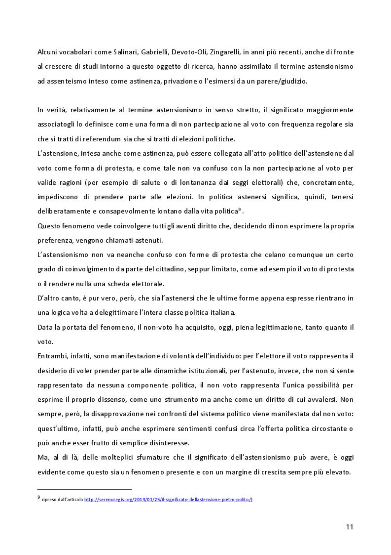Anteprima della tesi: L’astensionismo in Italia: chi sono i cittadini del non voto, Pagina 8