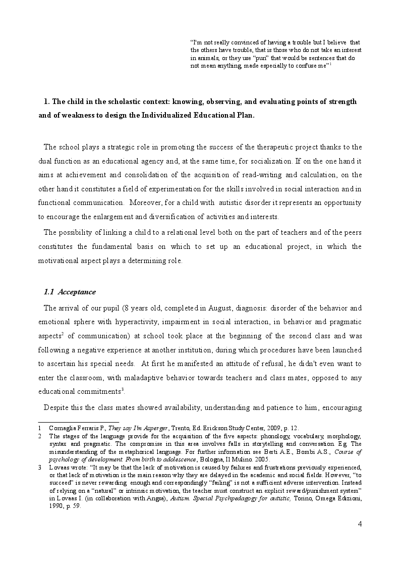 Anteprima della tesi: Teaching Strategies for High Quality Inclusion: a Field Experience, Pagina 3