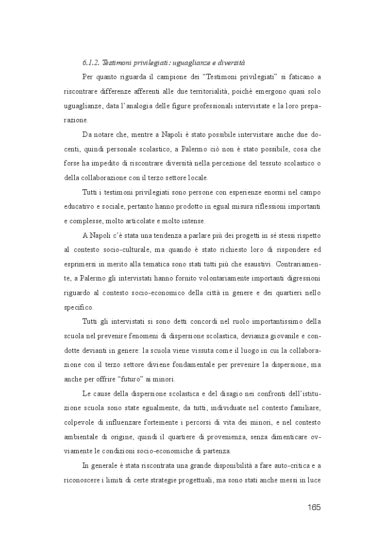 Anteprima della tesi: La dispersione Scolastica nei quartieri più critici di Napoli e Palermo: quando l’istruzione può rappresentare la cura al suo stesso malessere, Pagina 6