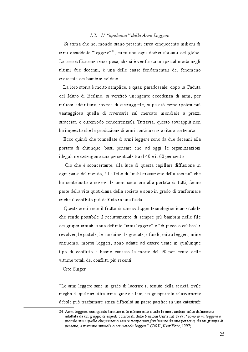 Anteprima della tesi: Bambini Soldato: L'infanzia violata. Fenomenologia del problema globale dei "Child Soldiers", Pagina 6