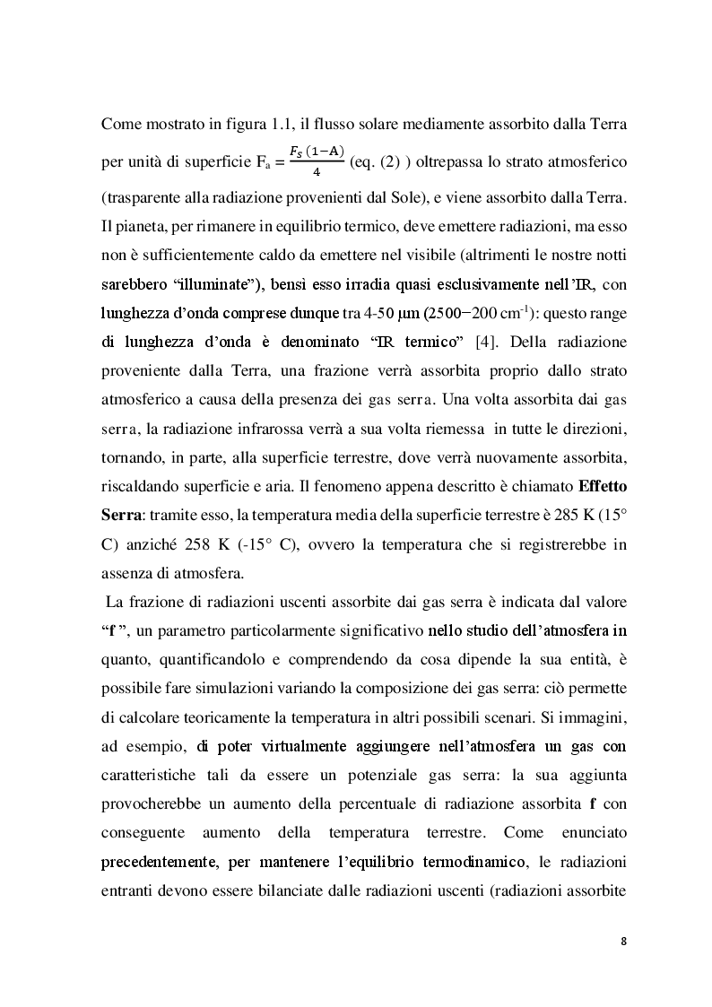 Anteprima della tesi: Chimica dell’Atmosfera: Implicazioni Spettroscopiche nella Modellizzazione dell’ “Effetto Serra”, Pagina 6
