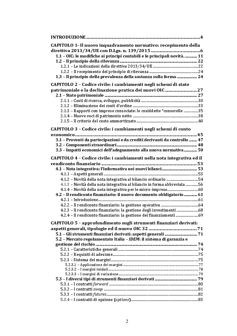 Indice della tesi: La nuova disciplina del bilancio civilistico alla luce delle novità introdotte dal D.Lgs. 139/2015, Pagina 1