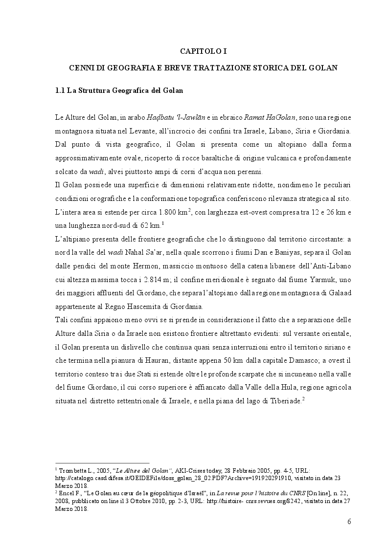 Anteprima della tesi: Le Alture della Discordia: il Golan tra Siria e Israele, Pagina 4