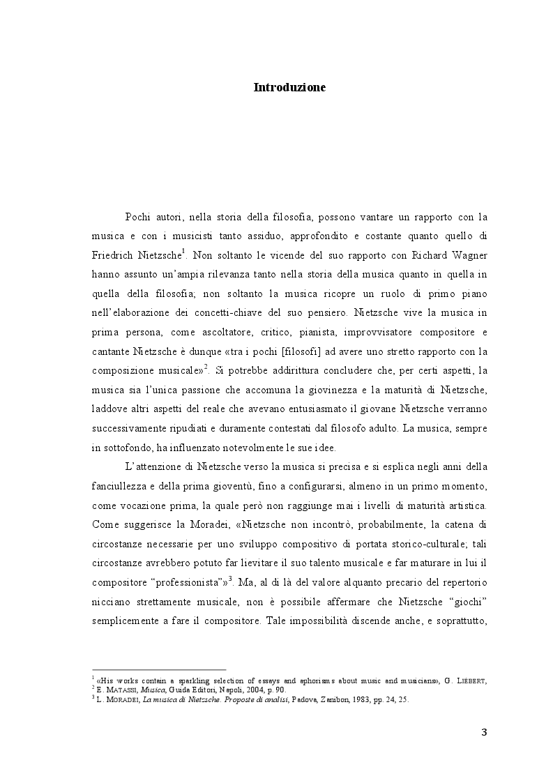 Anteprima della tesi: Friedrich Nietzsche. Musica e filosofia., Pagina 3