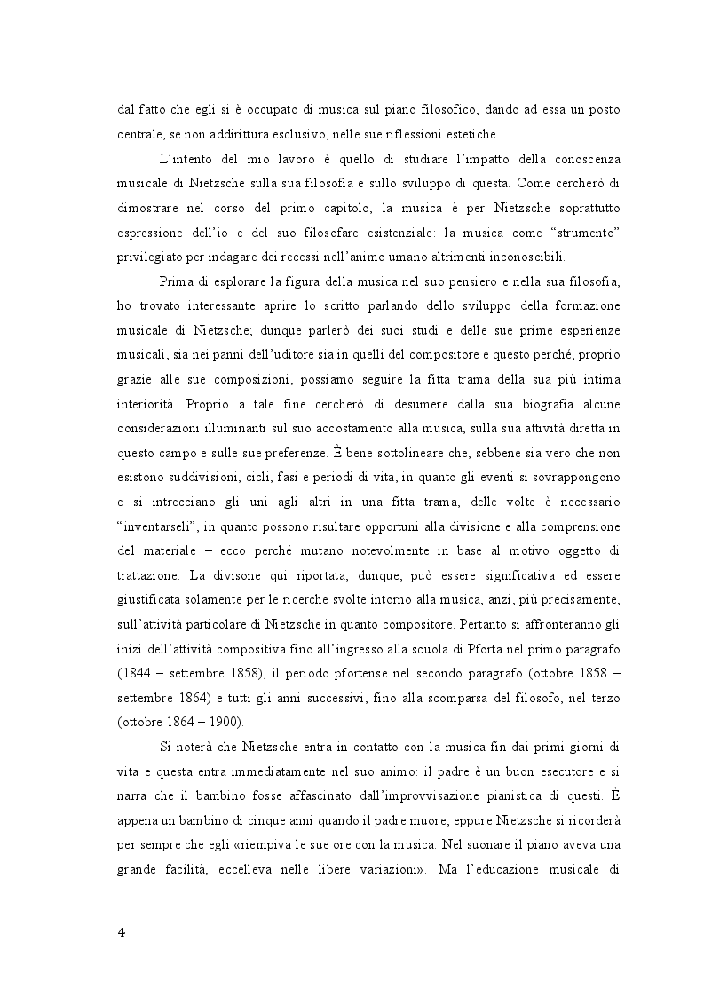 Anteprima della tesi: Friedrich Nietzsche. Musica e filosofia., Pagina 4