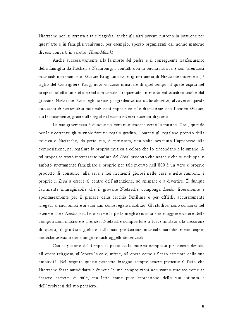 Anteprima della tesi: Friedrich Nietzsche. Musica e filosofia., Pagina 5