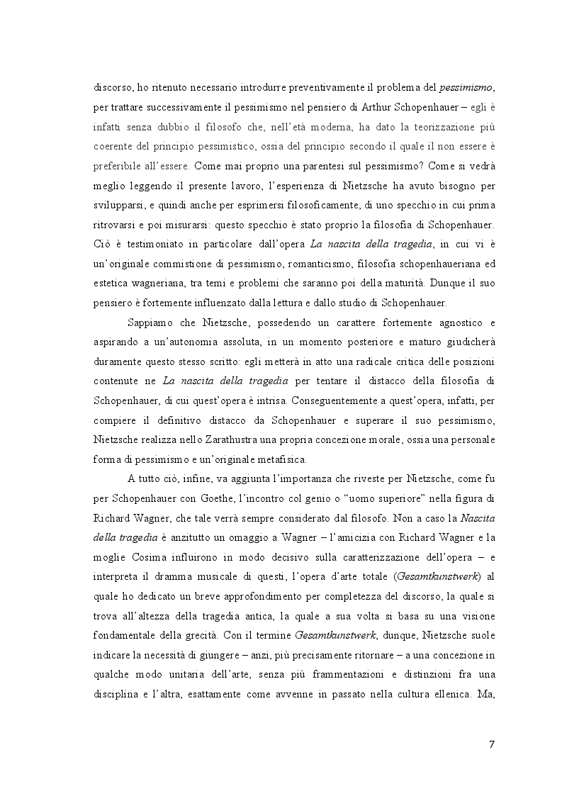 Anteprima della tesi: Friedrich Nietzsche. Musica e filosofia., Pagina 7