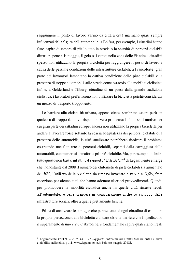 Anteprima della tesi: Come promuovere la mobilità ciclistica urbana: analisi di strategie comunicative adottate da cinque città europee, Pagina 6