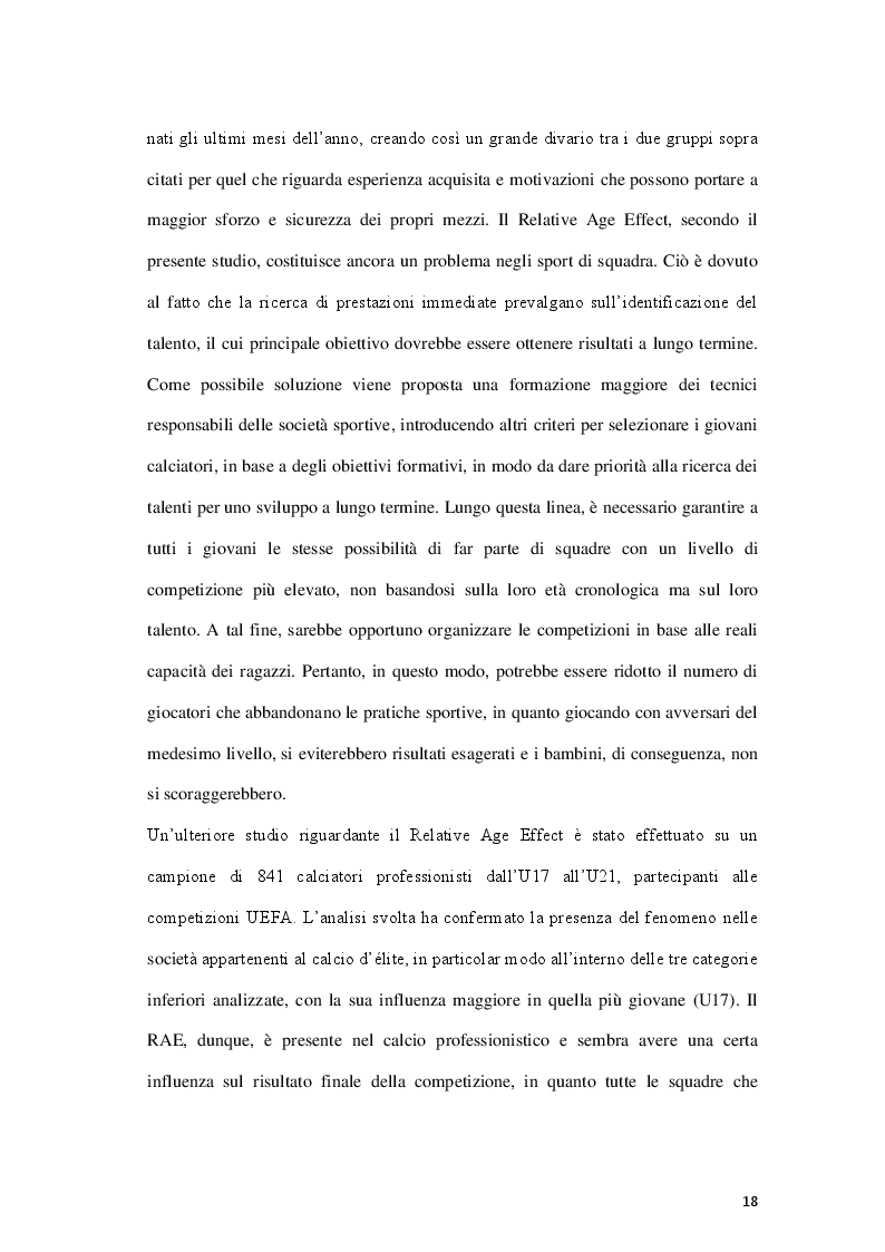 Anteprima della tesi: Fattori limitanti l'emersione del talento nel calcio giovanile italiano, Pagina 3