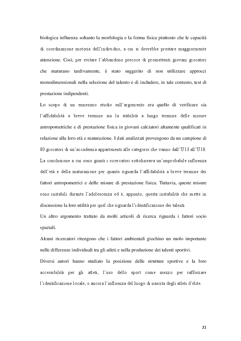Anteprima della tesi: Fattori limitanti l'emersione del talento nel calcio giovanile italiano, Pagina 6