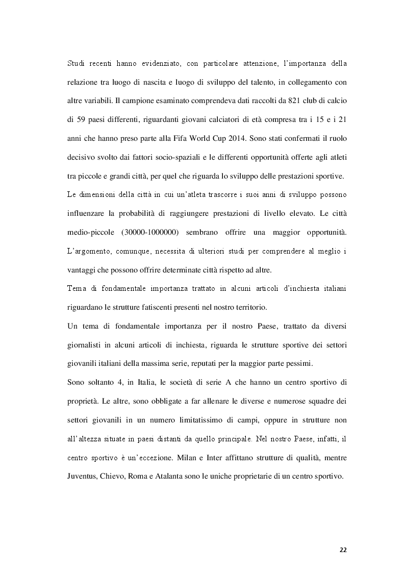Anteprima della tesi: Fattori limitanti l'emersione del talento nel calcio giovanile italiano, Pagina 7