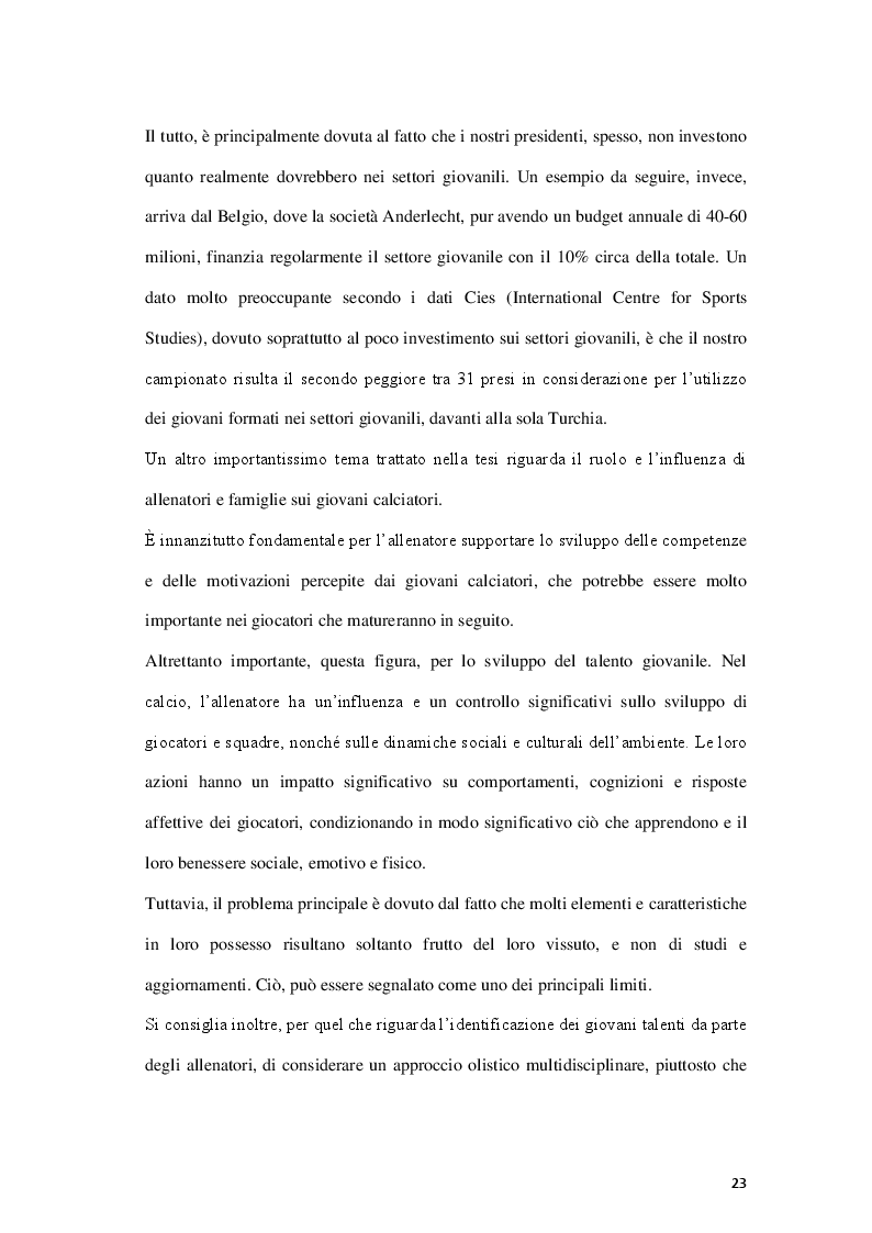 Anteprima della tesi: Fattori limitanti l'emersione del talento nel calcio giovanile italiano, Pagina 8