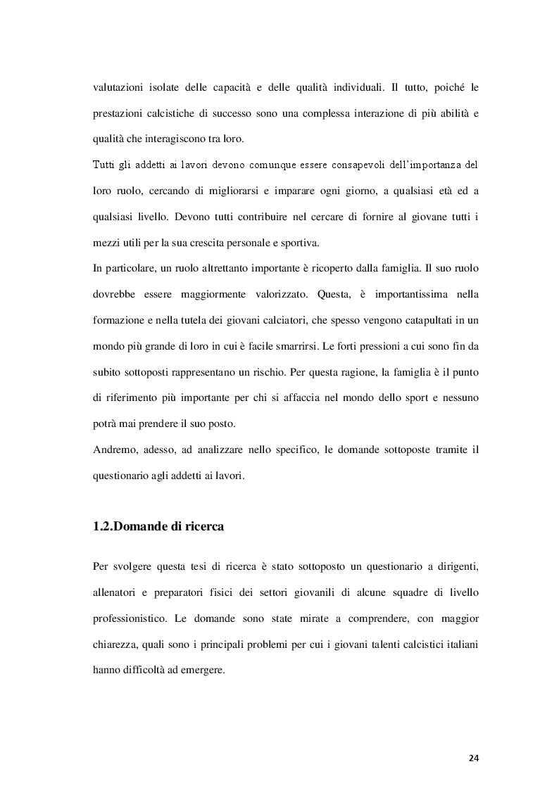 Anteprima della tesi: Fattori limitanti l'emersione del talento nel calcio giovanile italiano, Pagina 9