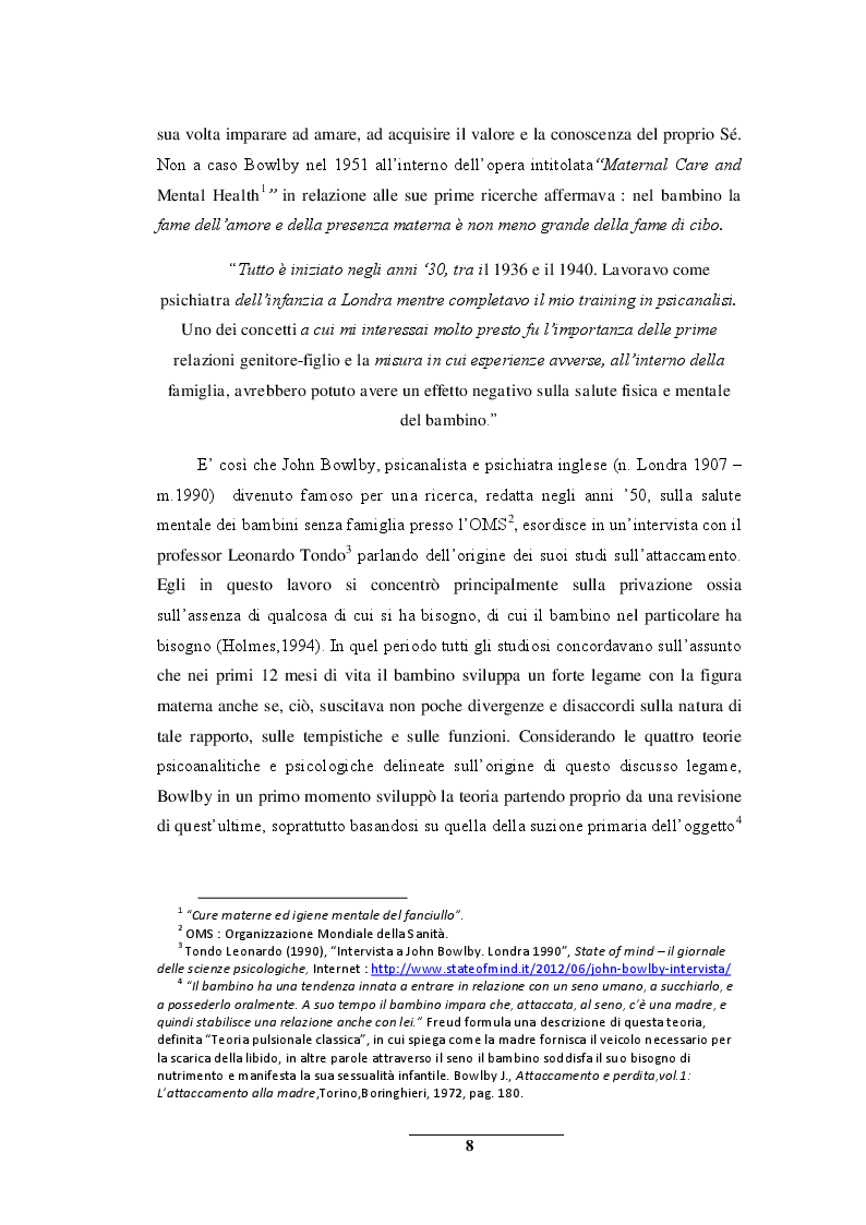 Anteprima della tesi: Sentirsi a casa - un'indagine esplorativa nella Scuola dell'Infanzia ''Il melograno'', Pagina 8