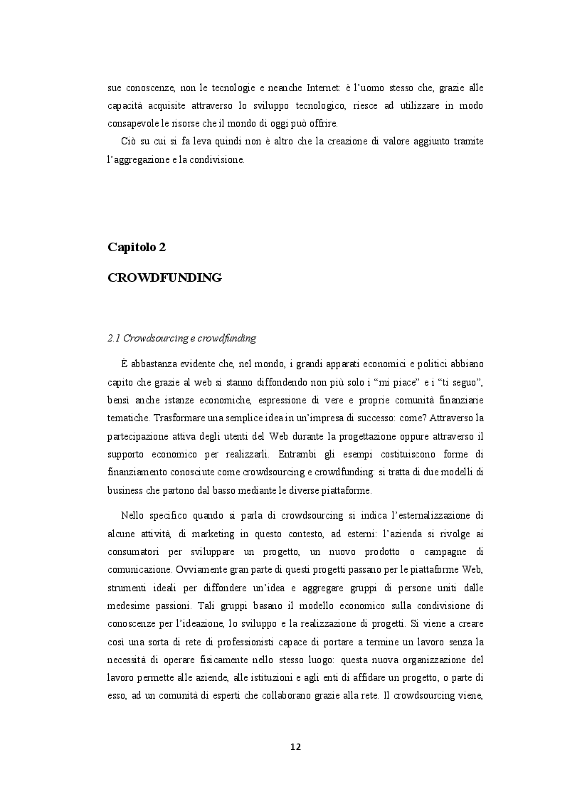 Estratto dalla tesi: Crowdfunding. La finanza social al servizio della produzione culturale