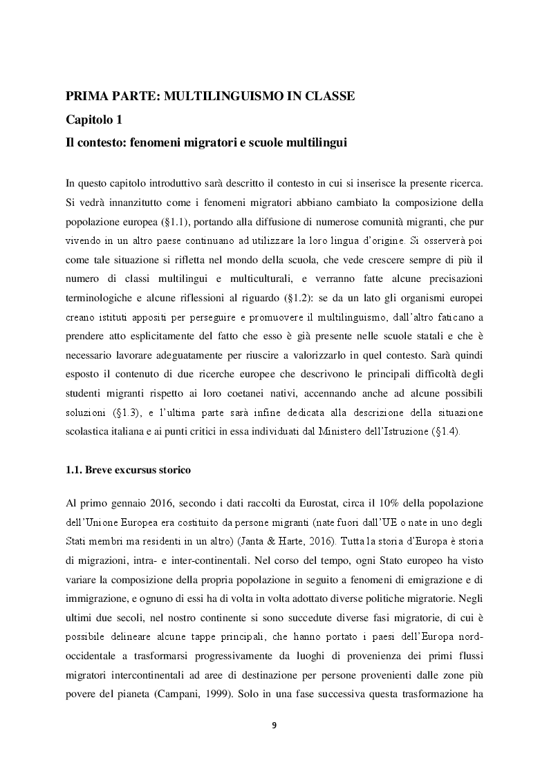 Anteprima della tesi: Il multilinguismo europeo: la risposta delle scuole e le politiche linguistiche, Pagina 5