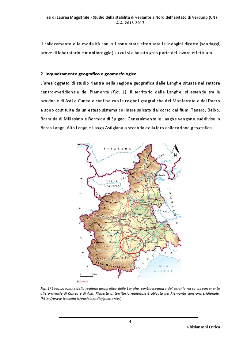 Anteprima della tesi: Studio della stabilità di versante a Nord dell'abitato di Verduno (CN), Pagina 3