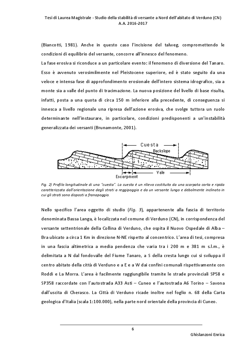 Anteprima della tesi: Studio della stabilità di versante a Nord dell'abitato di Verduno (CN), Pagina 5