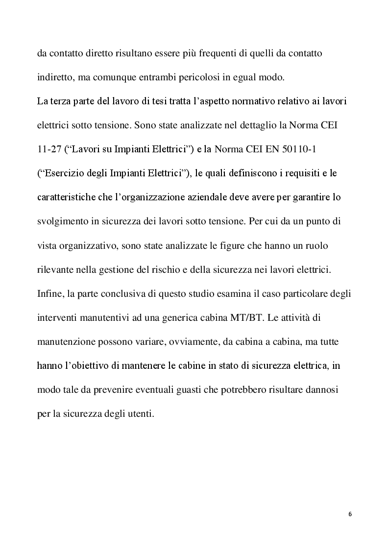 Anteprima della tesi: Lavori elettrici sotto tensione: aspetti normativi e organizzativi, Pagina 3