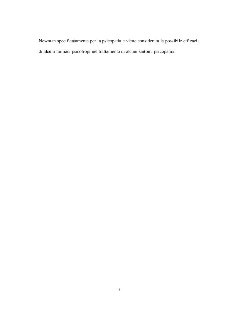 Anteprima della tesi: La personalità psicopatica: caratteristiche cliniche, diagnosi, modelli esplicativi e trattamento, Pagina 4