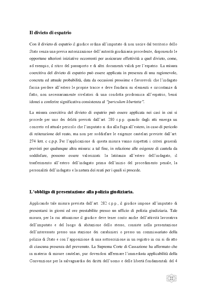Anteprima della tesi: Le misure cautelari tra principi costituzionali ed esigenze di difesa sociale, Pagina 3