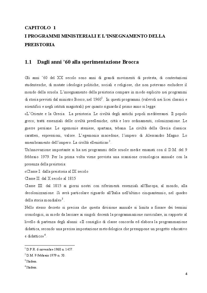 Anteprima della tesi: L'insegnamento della preistoria nella scuola italiana, Pagina 3
