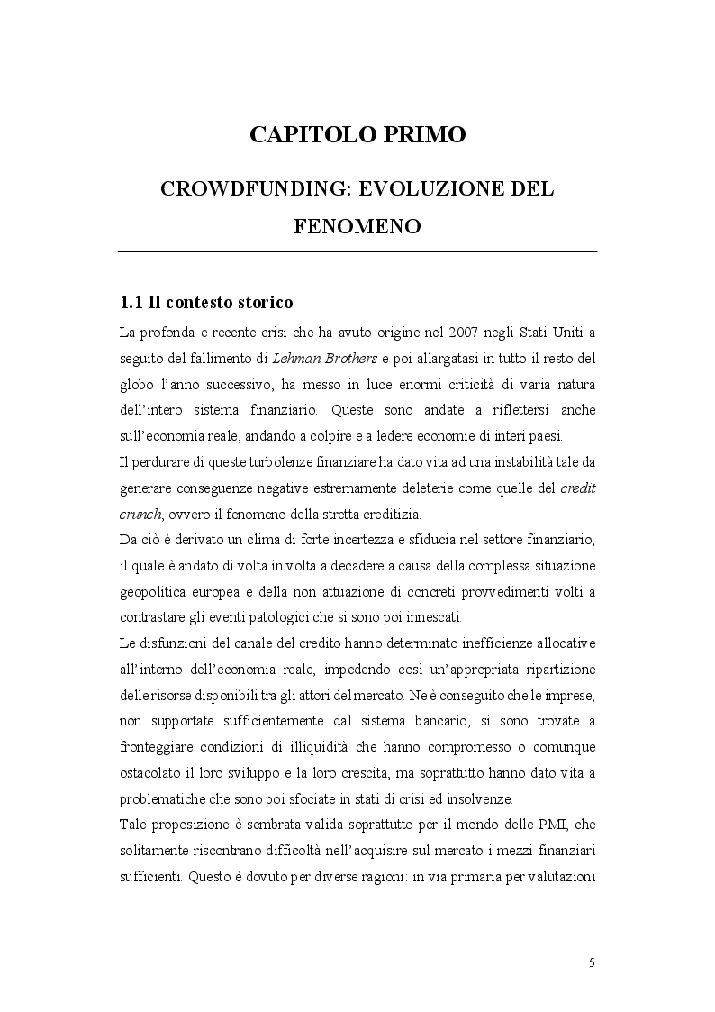 Anteprima della tesi: L'operazione di Equity Crowdfunding, Pagina 4
