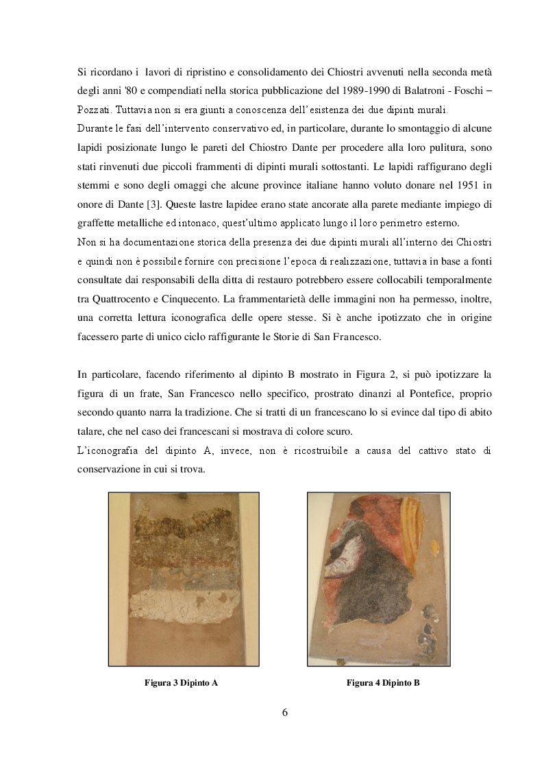 Anteprima della tesi: I dipinti murali dei chiostri francescani: indagini diagnostiche micro-invasive per la caratterizzazione della tecnica pittorica e dello stato di conservazione, Pagina 4