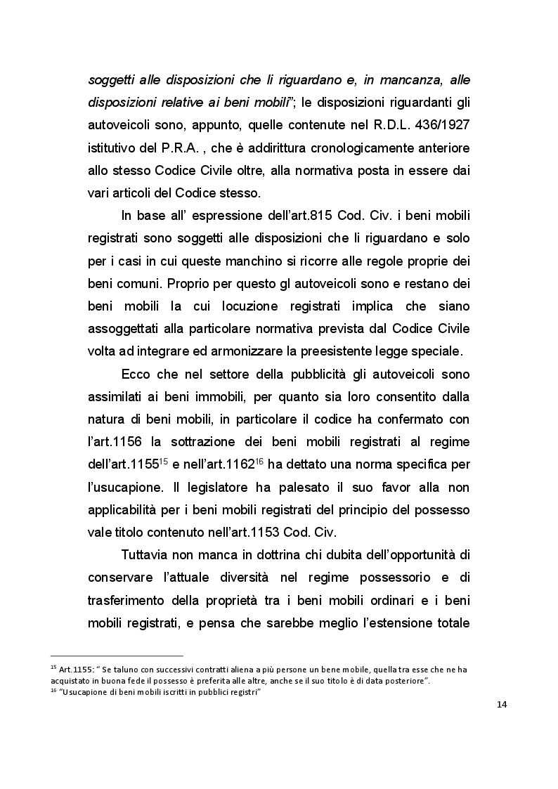 Estratto dalla tesi: La pubblicità mobiliare degli autoveicoli