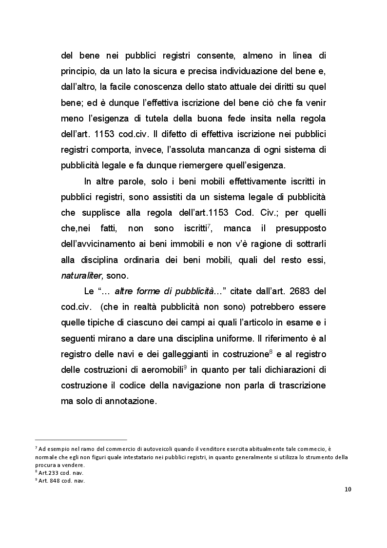Anteprima della tesi: La pubblicità mobiliare degli autoveicoli, Pagina 8