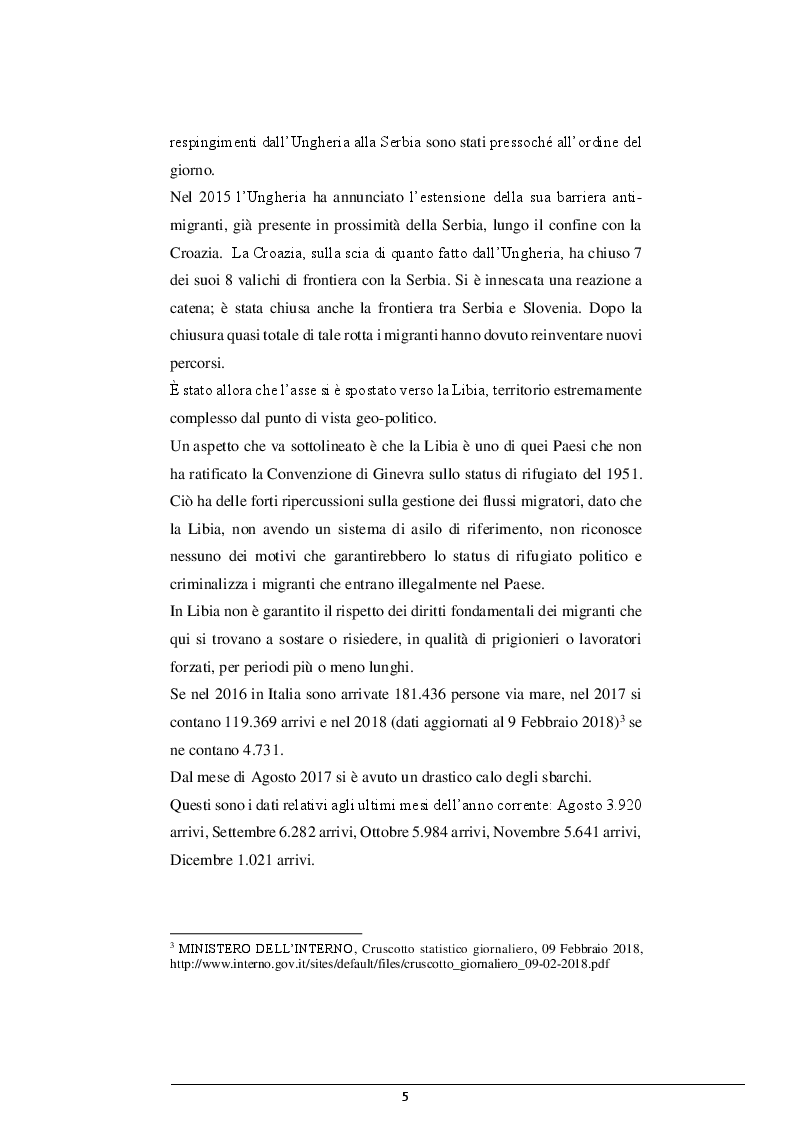 Anteprima della tesi: La cooperazione Italia-Libia e le violazioni dei diritti dei migranti, Pagina 4