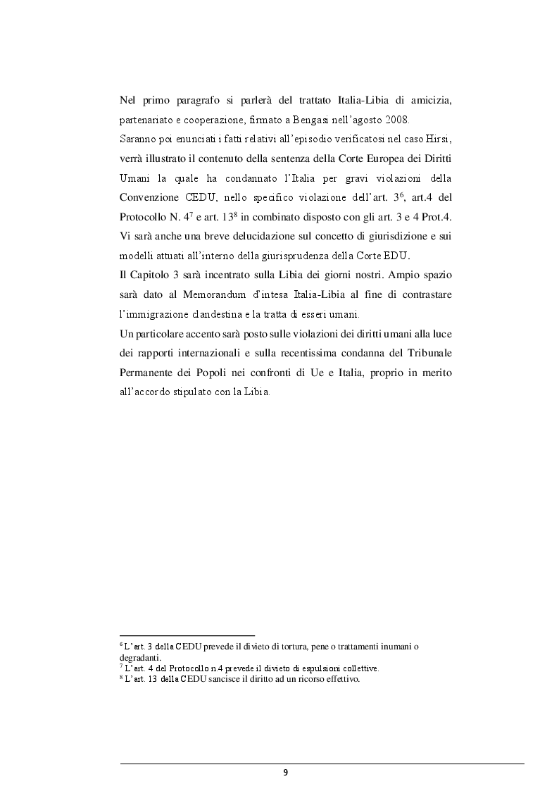 Anteprima della tesi: La cooperazione Italia-Libia e le violazioni dei diritti dei migranti, Pagina 8