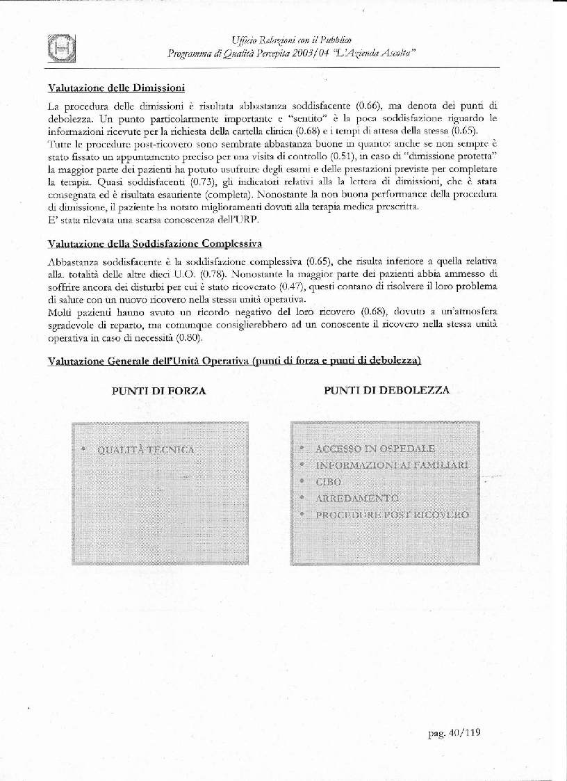 Anteprima della tesi: Programma di Qualità Percepita 2003 - 2004. L'azienda ascolta, Pagina 3