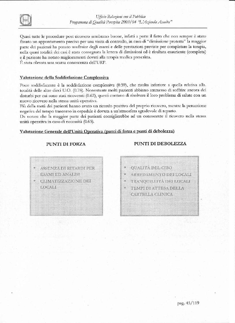 Anteprima della tesi: Programma di Qualità Percepita 2003 - 2004. L'azienda ascolta, Pagina 8