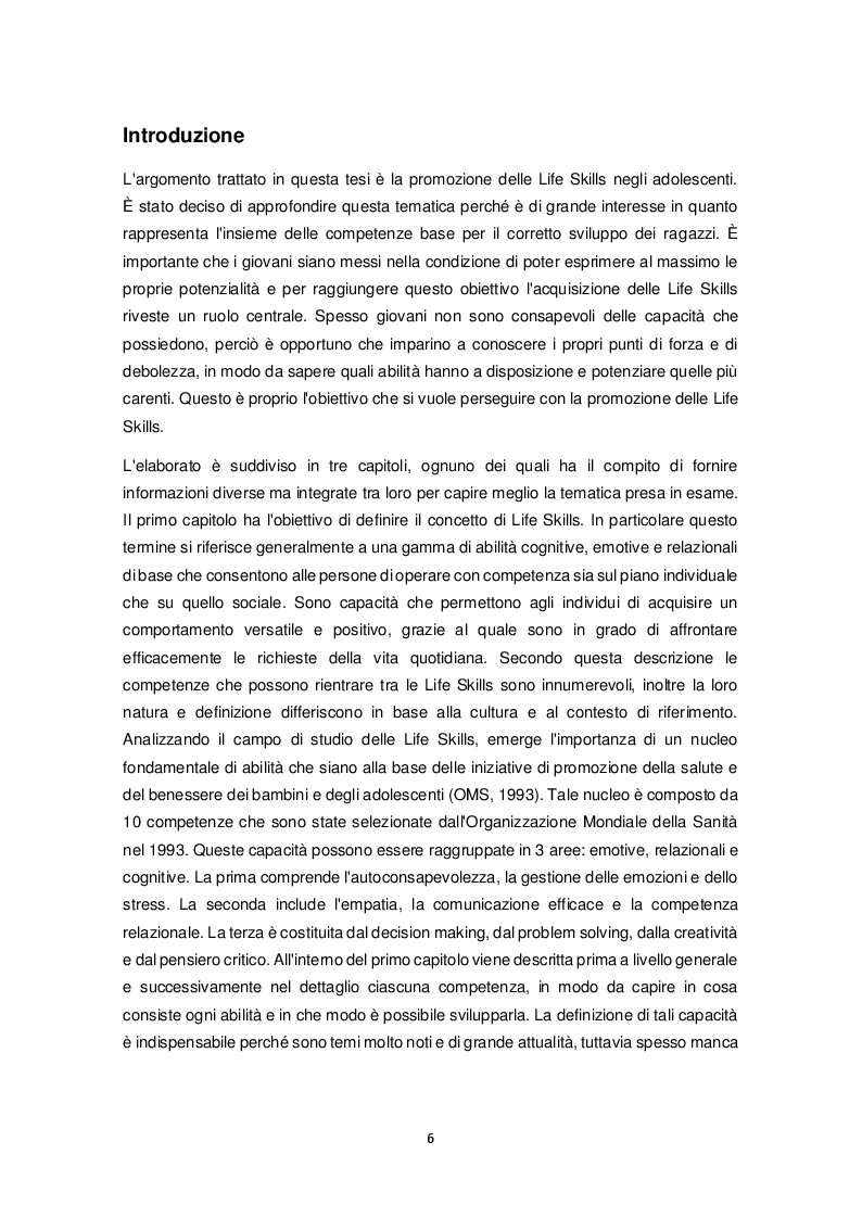 Anteprima della tesi: Promozione delle Life Skills negli adolescenti: descrizione e validazione di un protocollo di ricerca attraverso le nuove tecnologie, Pagina 3