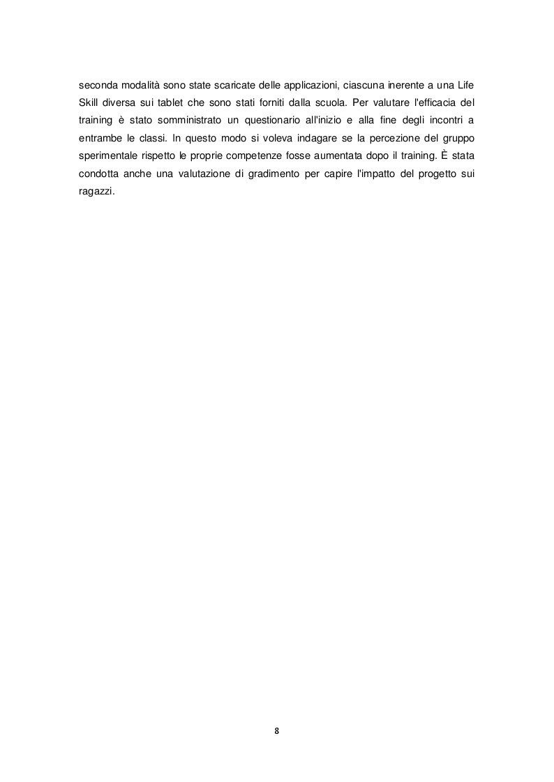Anteprima della tesi: Promozione delle Life Skills negli adolescenti: descrizione e validazione di un protocollo di ricerca attraverso le nuove tecnologie, Pagina 5
