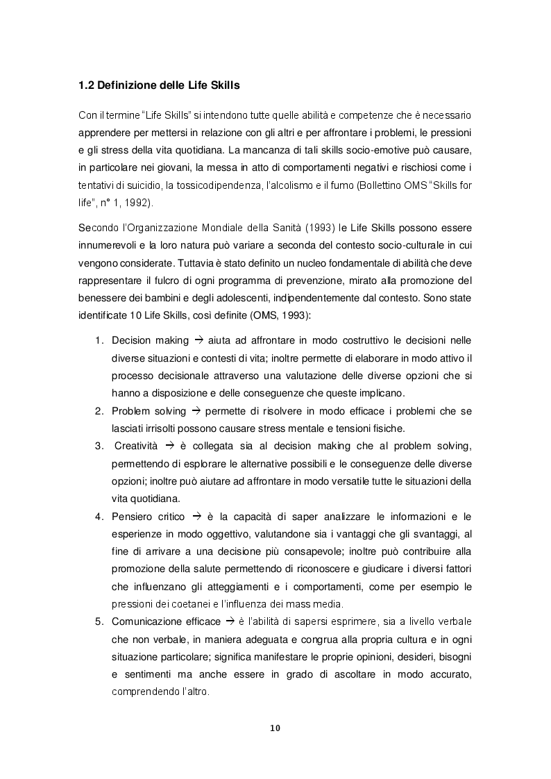 Anteprima della tesi: Promozione delle Life Skills negli adolescenti: descrizione e validazione di un protocollo di ricerca attraverso le nuove tecnologie, Pagina 7