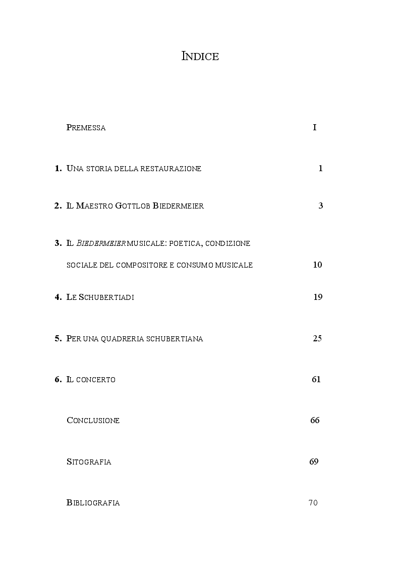 Indice della tesi: Schubertiade, Pagina 1