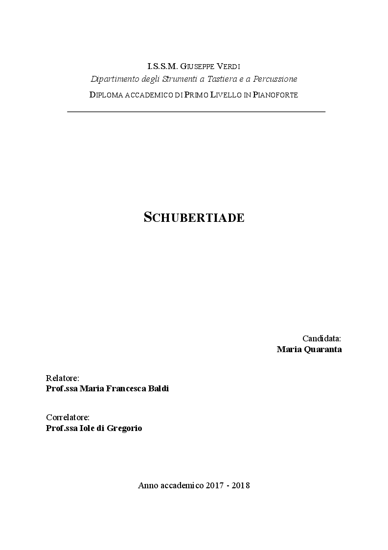 Anteprima della tesi: Schubertiade, Pagina 1
