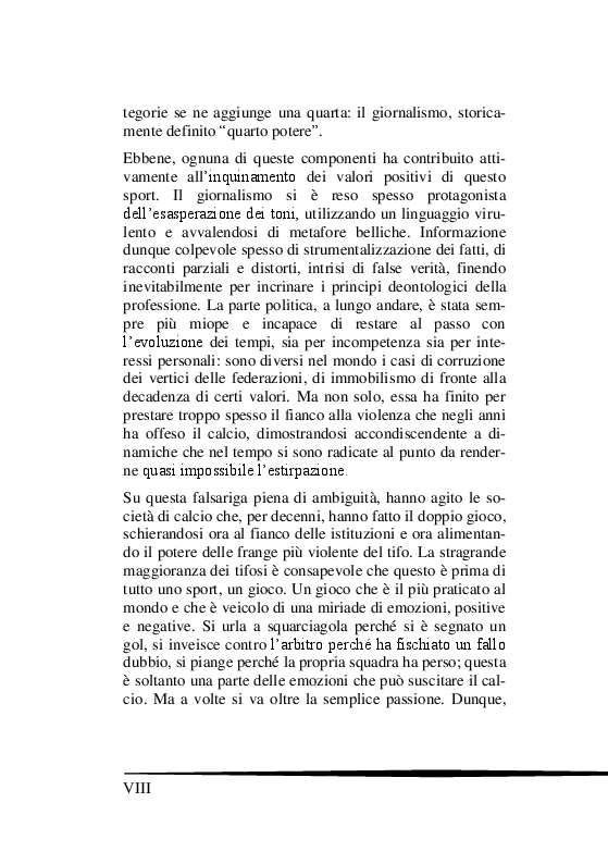 Anteprima della tesi: Il Tifo Calcistico in Italia tra Passione, Violenza e Mafia. Il giornalismo, la politica e il fenomeno ultras, Pagina 3